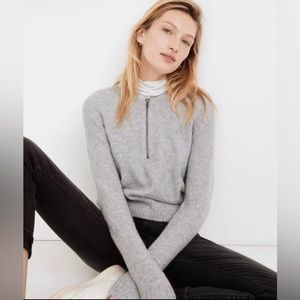 Madewell York Half Zip Pullover Sweater fuzzy soft Alpaca blend size XS